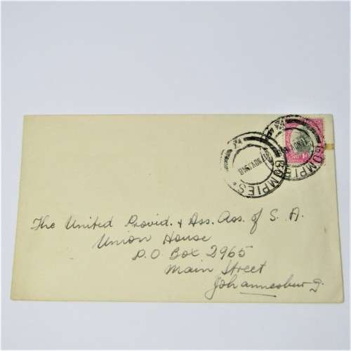 Gompies to Johannesburg with a South African 1 Penny stamp and two Gompies 17 Nov 1948 cancellations