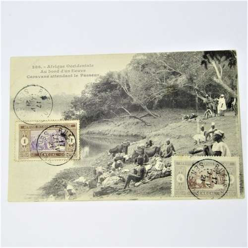 Unaddressed Postcard from Rufisque Senegal 17 July 1921 with Senegal stamp
