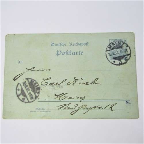 Mainz international postcard with two Mainz 30 Aug 1901 cancellations