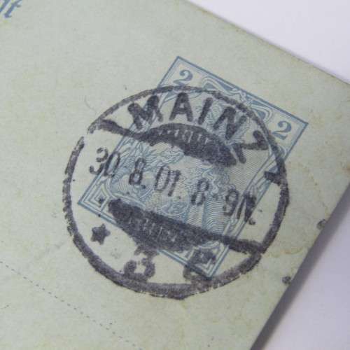 Mainz international postcard with two Mainz 30 Aug 1901 cancellations