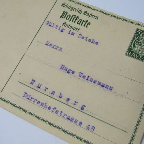 German postcard to Nurnberg, no cancellations