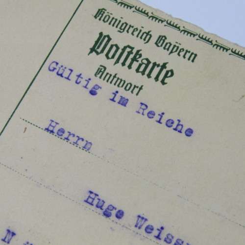 German postcard to Nurnberg, no cancellations