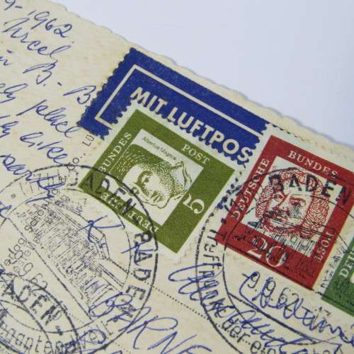 Baden to Cape Town with four German stamps and three Baden 9 Sep 1962 cancellations