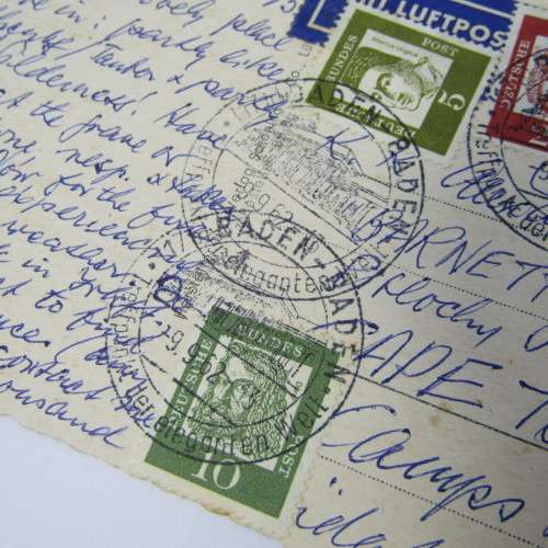 Baden to Cape Town with four German stamps and three Baden 9 Sep 1962 cancellations