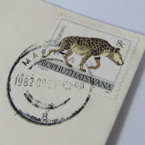 Postal cover from Mafikeng Bophuthatswana to Stellenbosch South Africa 21 September 1982