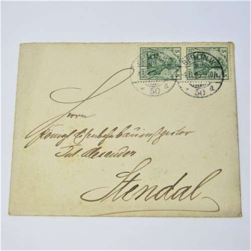 Berlin to Stendal with two German stamps and two unclear Berlin cancellations