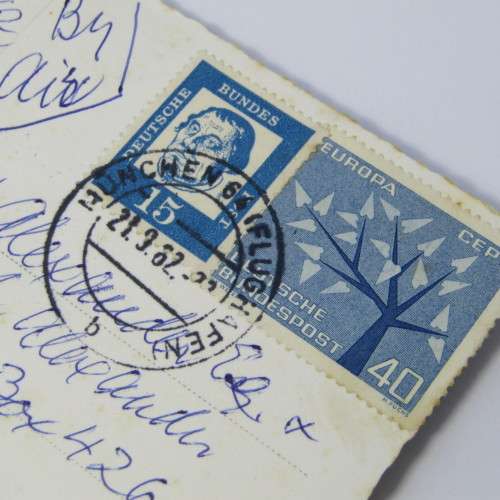 Munchen Germany to Cape Town ( South Africa ) via airmail with two German stamps