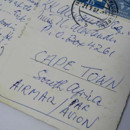 Munchen Germany to Cape Town ( South Africa ) via airmail with two German stamps
