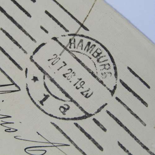Hamburg to South Africa with three German stamps and two Hamburg 20 July 1928 cancellations
