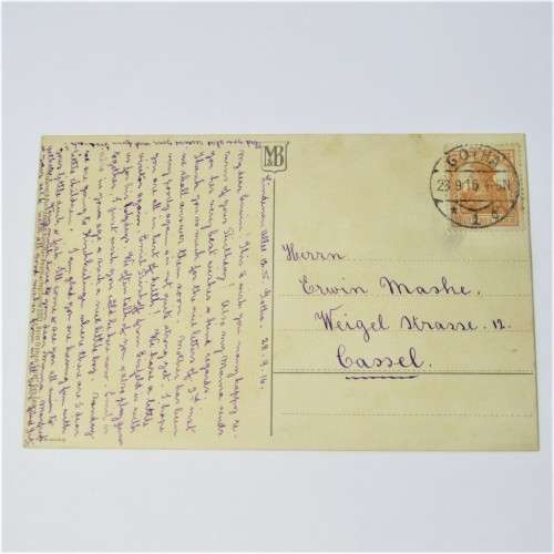 Gotha ( Germany ) to Gassel with a German stamps and a Gotha 23 Sep 1916