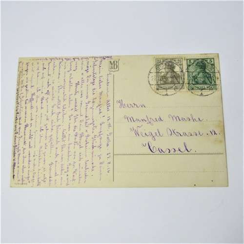 Postcard from Gotha Germany to Gassel with two German stamps and two Gotha 27 June 1916 cancellation