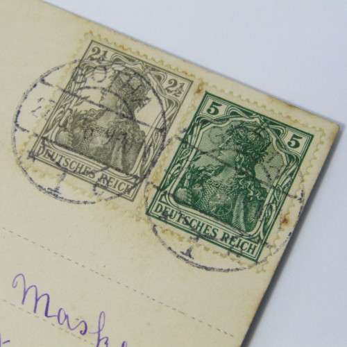 Postcard from Gotha Germany to Gassel with two German stamps and two Gotha 27 June 1916 cancellation