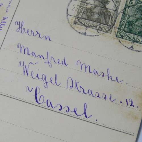 Postcard from Gotha Germany to Gassel with two German stamps and two Gotha 27 June 1916 cancellation