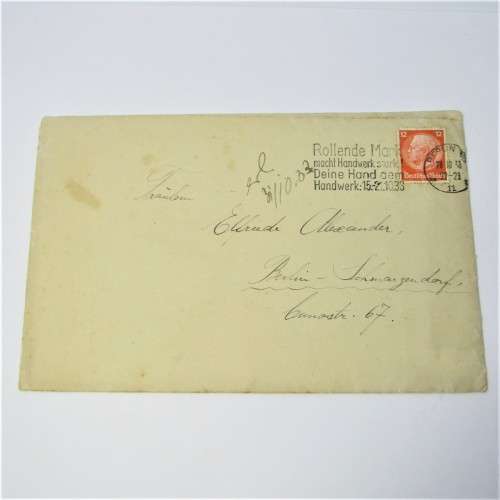 Berlin internal post with a German stamp and a Berlin 28 Oct 1933 cancellation
