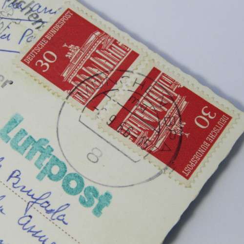 Germany to Madagascar with two German stamps a Munchen unclear 1966 cancellation