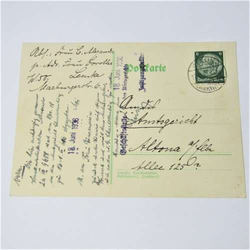 Berlin internal postcard with a German stamp and a Berlin 17 June 1938 cancellation
