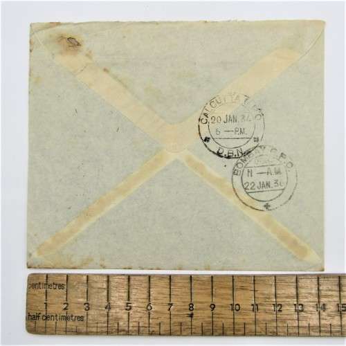 Australia Air Mail Cover from Brisbane with 7 x 2d stamps to Bombay