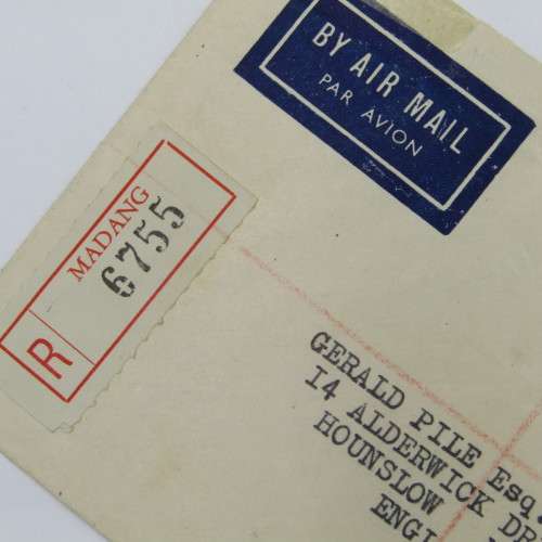 Australia used in Papua New Guinea Registered Air Mail to England