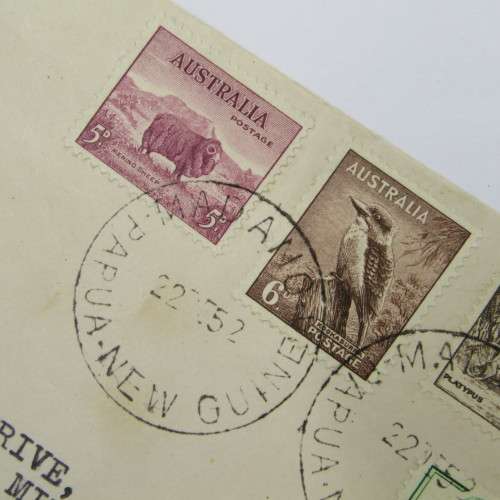 Australian airmail with 12d - 3d - 6d - 6 12d and 9d airmail to England - 22 December 1952