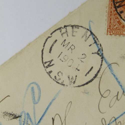 New South Wales 1d and 4 pence with Henty 1904 to Tasmania Registered cover