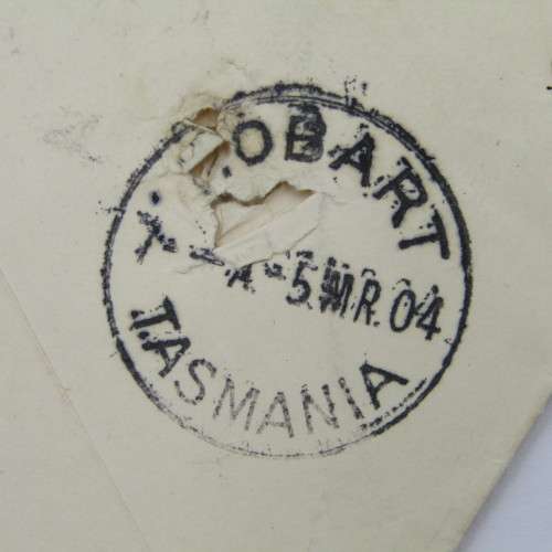 New South Wales 1d and 4 pence with Henty 1904 to Tasmania Registered cover