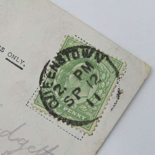 1911 British post card of Curandero arriving at Liverpool