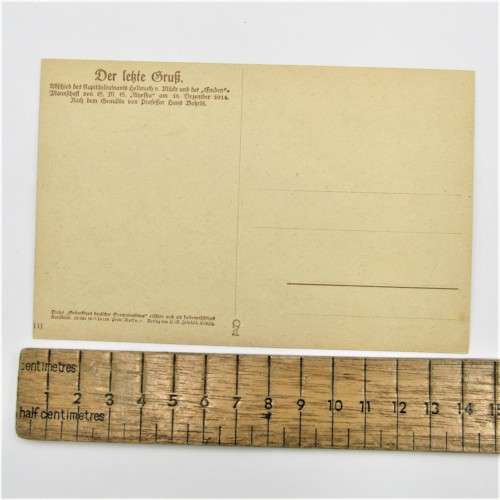 German navel, showing sinking ship post card