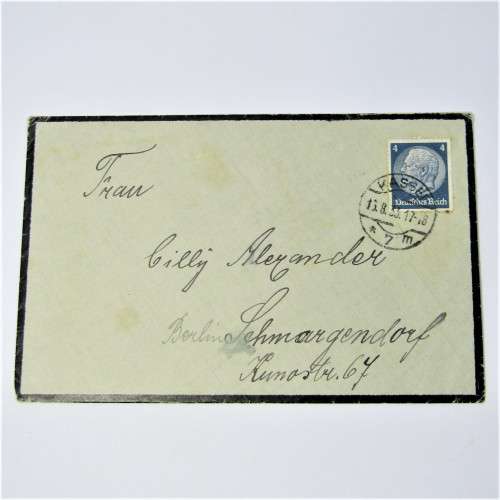 Kassel to Berlin cover with a German stamp and a Kassel 11 Aug 1933 cancellation
