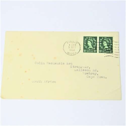 Pinner, London to Mowbray, Cape Town cover with two United State stamps
