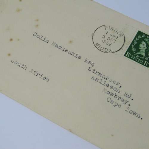 Pinner, London to Mowbray, Cape Town cover with two United State stamps