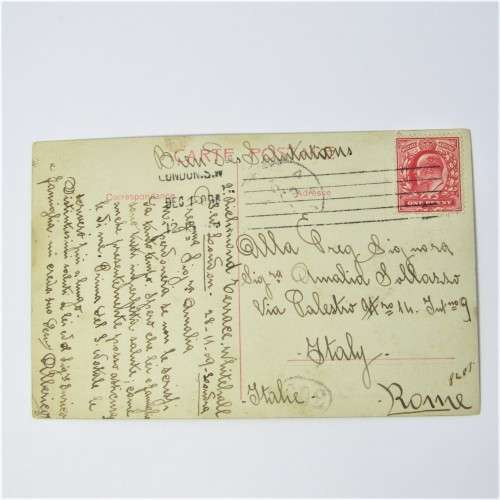 Napoleon Fantasy postcard used from England to Italy