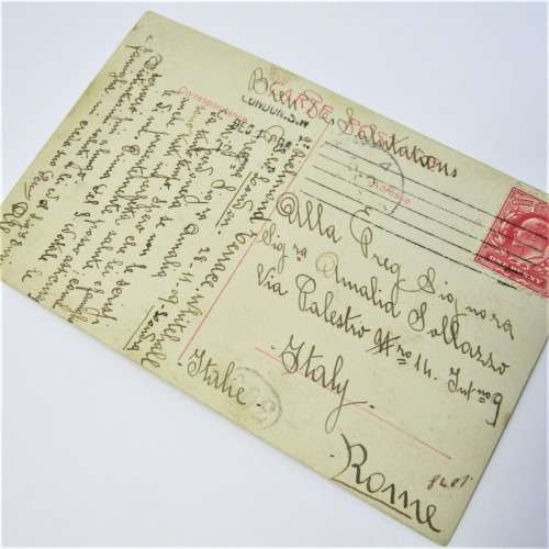 Napoleon Fantasy postcard used from England to Italy