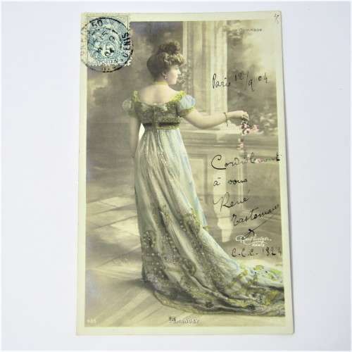 Postcard from Paris France to Valencia Italy with French stamps