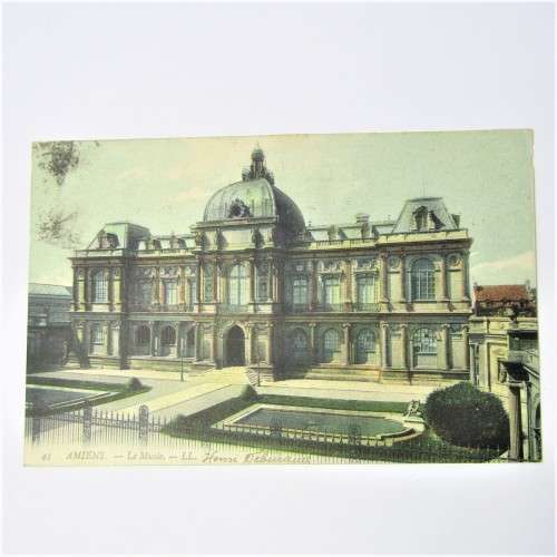 Postcard from Amiens France to Port Elizabeth South Africa with French stamp