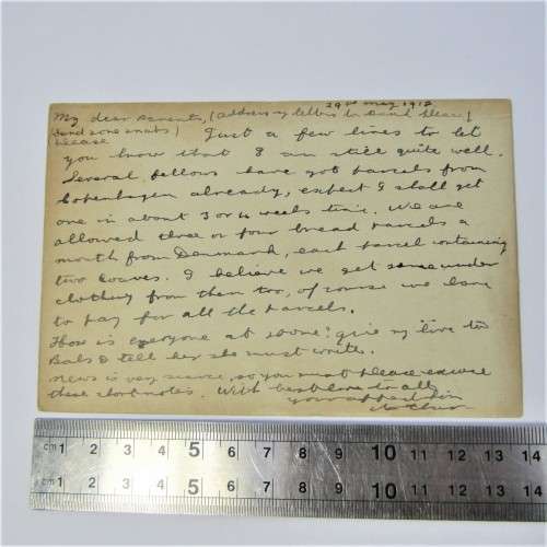WW1 prisoner of war Postcard from Germany to South Africa by A.K. Lomax, 2nd LT R.A.F.C.
