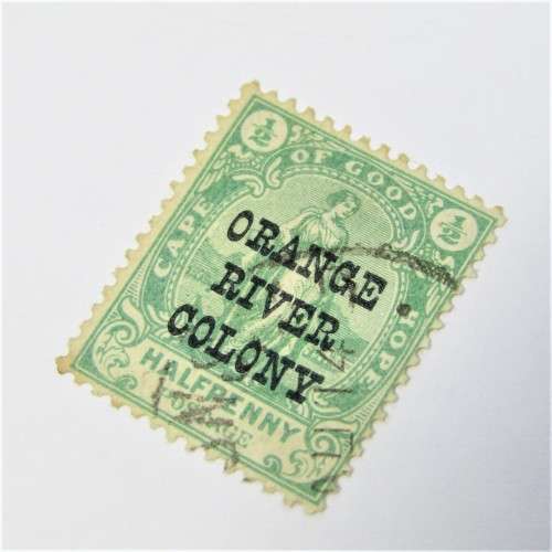 Orange River Colony SACC 78a used stamp - Overprinted on Cape of Good Hope half penny stamp