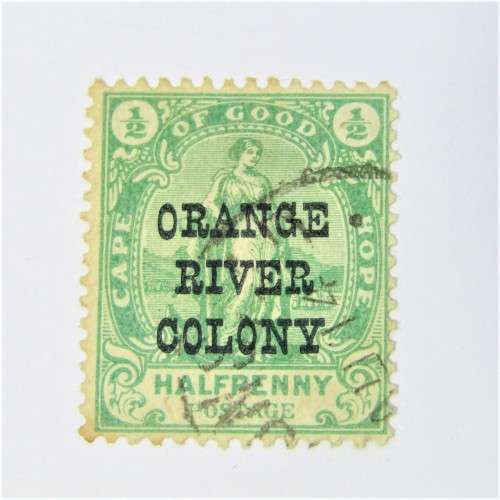 Orange River Colony SACC 78a used stamp - Overprinted on Cape of Good Hope half penny stamp