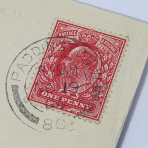 Post card from Paddington England to Riversdale South Africa with preprinted stamp