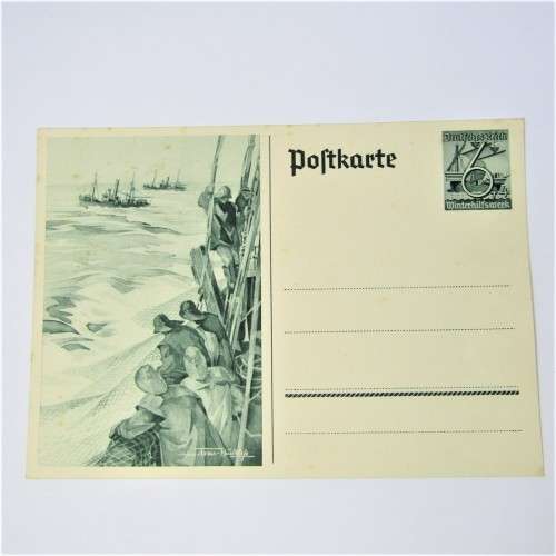Germany post card with fishing scene - unused