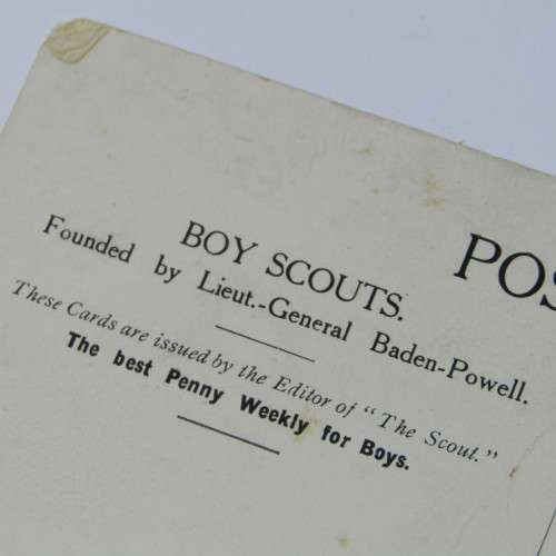Boy Scouts postcard showing how they send baggage across the river - unused