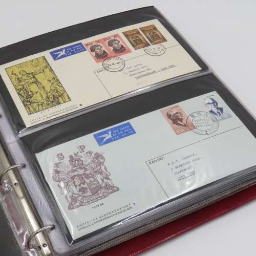 First day cover album with South-Africa`s first series of covers - Total 69 covers