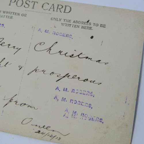 French postcard with a French stamp and two unclear 30 March 1909 cancellations