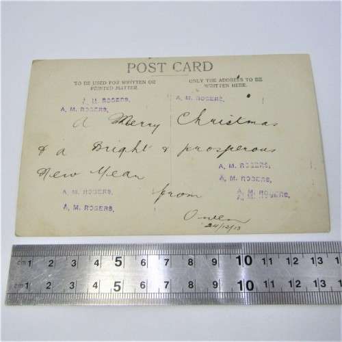 French postcard with a French stamp and two unclear 30 March 1909 cancellations
