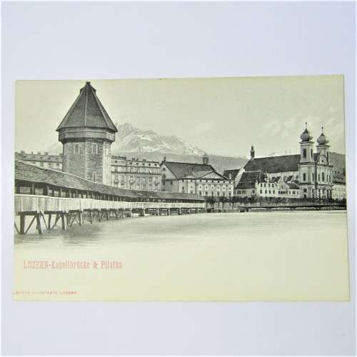 Postcard of bridge and surroundings in Luzern