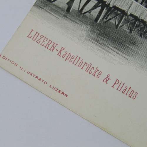 Postcard of bridge and surroundings in Luzern