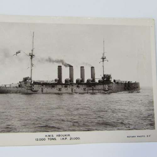 H.M.S Aboukir Rotary photo Attractive postcard from England to Somerset West South Africa