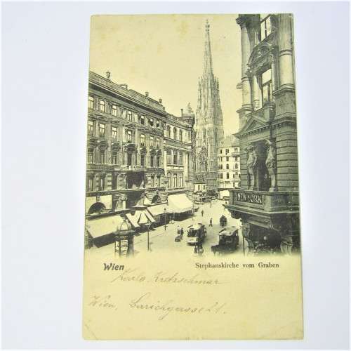 British Wien Street Scene postcard