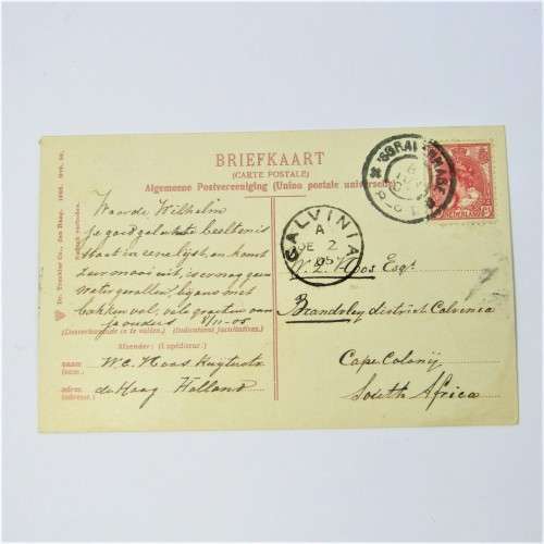 Postcard from Gravehage to Calvinia South Africa