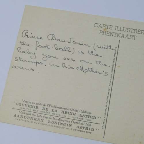 Belgium postcard of Prince Baudovin, Princess Josephine, Charlotte, Prince of Liege