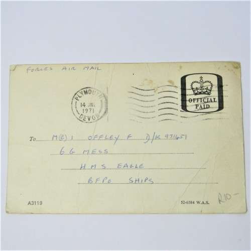 British New Telephone number Notice card sent from Plymouth 1971